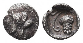 Greek AR Silver Obol, Ca. 350-300 BC. 
Condition: Very Fine

Weight: 0.2 gr
Diameter: 7 mm