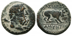 KINGS OF GALATIA. Amyntas (39-25 BC). Ae.
Obv: Head of Herakles right, club over shoulder.
Rev: ΒΑΣΙΛΕΩΣ / ΑΜΥΝΤΟΥ.
Lion standing right.
SNG Franc...