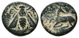 IONIA. Ephesus. AE ca. 305-288 B.C.
Condition: Very Fine

Weight: 2.3 gr
Diameter: 12 mm