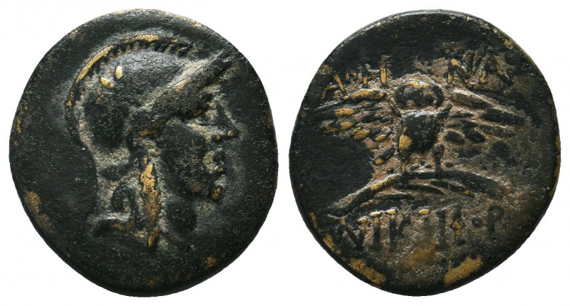 MYSIA. Pergamon. Ae (Circa 200-133 BC).
Obv: Helmeted head of Athena right, hel...