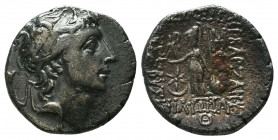 Kings of Cappadocia. Ariarathes X Eusebes Philadelphos 42-36 BC.
Condition: Very Fine

Weight: 3.7 gr
Diameter: 16 mm