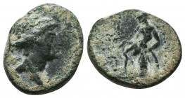 SELEUKID KINGS of SYRIA. 2nd to 1st Century BC. Ae.
Condition: Very Fine

Weight: 3.3 gr
Diameter: 18 mm