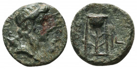 SELEUKID KINGS of SYRIA. 2nd to 1st Century BC. Ae.
Condition: Very Fine

Weight: 2.5 gr
Diameter: 16 mm
