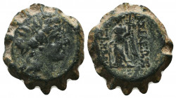 SELEUKID KINGS of SYRIA. 2nd to 1st Century BC. Ae.
Condition: Very Fine

Weight: 6.7 gr
Diameter: 18 mm