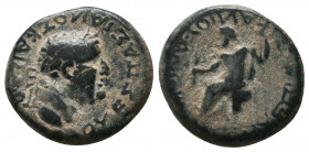 PHRYGIA. Amorium. Vespasian (69-79). Ae. L. Vipsanius Silvanus, magistrate.
Condition: Very Fine

Weight: 4.4 gr
Diameter: 18 mm