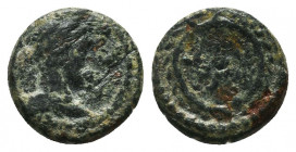 Uncertain (161-180 AD). AE
Condition: Very Fine

Weight: 1.1 gr
Diameter: 10 mm