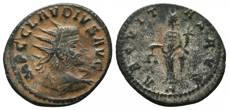 Claudius II Gothicus. A.D. 268-270. AE silvered antoninianus 
Condition: Very F...