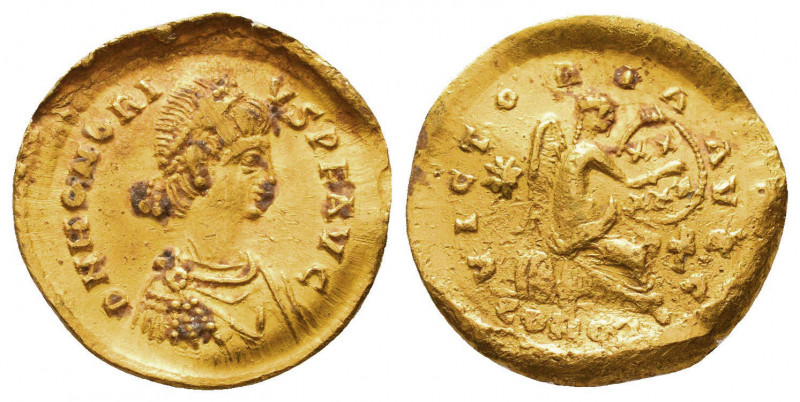 Honorius, 393-423 AV-Tremissis,
Condition: Very Fine

Weight: 2.1 gr
Diamete...