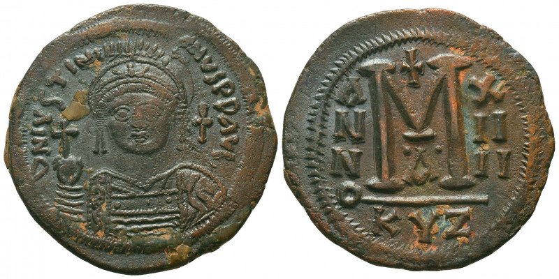 Justinian I. 527-565. AE follis 
Condition: Very Fine

Weight: 22.8 gr
Diame...