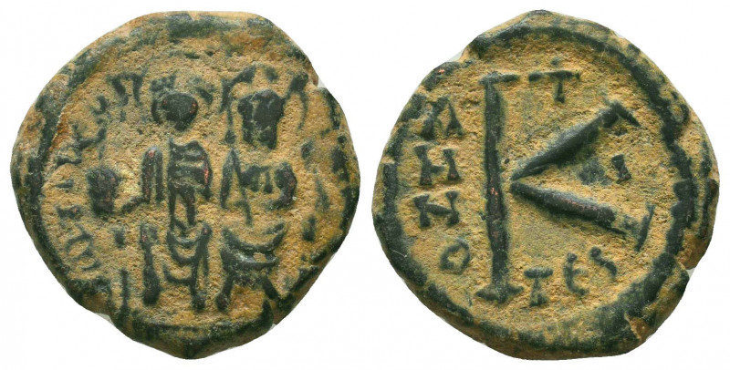 Justin II , with Sophia (565-578 AD). AE Half Follis
Condition: Very Fine

We...