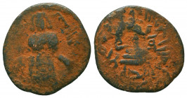 Arab - Byzantine and cut Coins Ae, 7th - 13th Centuries
Condition: Very Fine

Weight: 2.8 gr
Diameter: 18 mm