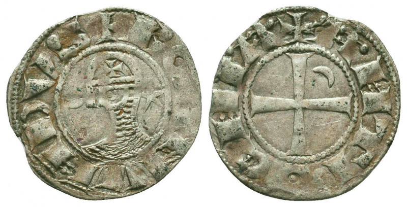 Crusader States, Bohémond III AR Denier. AD 1163-1201.
Condition: Very Fine

...