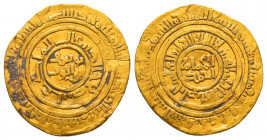 CRUSADERS. Jerusalem. (1148/9-1187). GOLD Bezant. Acre mint. Imitating a dinar of the Fatimid caliph al-Amir.
Obv: Legend in two lines; legend in two...