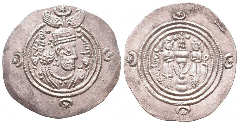 SASANIDS. 590-628, AR 
Condition: Very Fine

Weight: 4.0 gr
Diameter: 27 mm