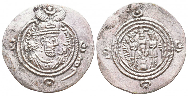 SASANIDS. 590-628, AR 
Condition: Very Fine

Weight: 4.0gr
Diameter: 25mm