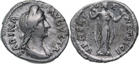 ROMAN EMPIRE
Sabina (119-137 AD), AR Denar (2.92g), Rome
SABINA AVGVSTA, diademed and draped bust right/ VENERI GENETRICI Venus standing left holdin...