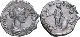 ROMAN EMPIRE
Lucilla (163-181 AD), AR Denarius ( 2.94g), Rome 
 LVCILLA AVGVSTA draped bust right / VENVS VICTRIX, Venus standing left, holding Vict...