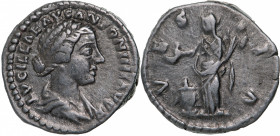 ROMAN EMPIRE
Lucilla (163-181 AD), AR Denarius (3.22g), Rome
LVCILLAE AVG ANTONINI AVG F, draped bust right / VESTA, Vesta standing left holding sim...