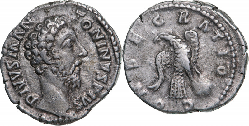 ROMAN EMPIRE
Divus Marcus Aurelius (177-192 AD), AR Denarius (3.28g), struck un...
