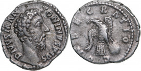 ROMAN EMPIRE
Divus Marcus Aurelius (177-192 AD), AR Denarius (3.28g), struck under Commodus, Rome
DIVVS M ANTONINVS PIVS, bare head right / CONSECRA...