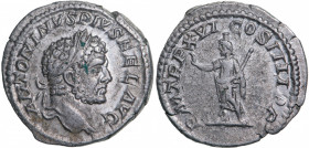 ROMAN EMPIRE
Caracalla (198-217), AR Denarius (2.9 g), Rome
ANTONINVS - PIVS AVG BRIT Laureate head right/ P M TR P XVI - COS IIII P P Serapis stand...