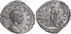 ROMAN EMPIRE
Julia Maesa (218-224 AD), AR Denarius (2,6g), Rome
IVLIA MAESA AVG, draped bust right / SAECVLI FELICITAS, Felicitas standing left hold...