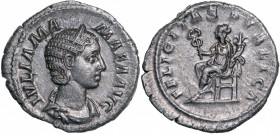 ROMAN EMPIRE
Julia Mamaea (222-235 AD), AR Denarius (3.22g), Rome
IVLIA MAMAEA AVG, draped and diademed bust right / FELICITAS PVBLICA, Felicitas se...