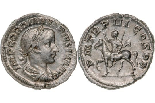 ROMAN EMPIRE
Gordian III. (238 -244AD), AR Denarius (3,4g), struck 240 AD, Rome...