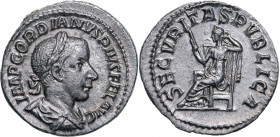 ROMAN EMPIRE
Gordian III. (238 -244 AD), AR Denarius (2.9g), struck 241 AD, Rome
IMP GORDIANVS PIVS FEL AVG, laureate and draped bust right / SECVRI...