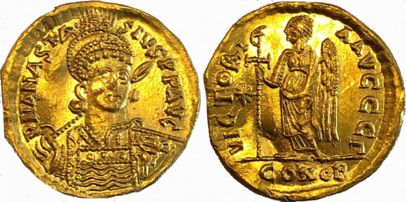 BYZANTINE EMPIRE
Anastasius I (491-518), Solidus, Gold (4.44 g), Constantinople...