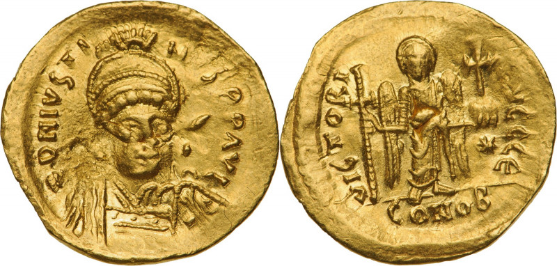 BYZANTINE EMPIRE
Justinian I (527-565), Solidus struck 527-538, Gold (4.2 g), C...