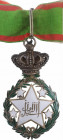 Araucania and Patagonia Kingdom
Order of The Southern Constellation
Commander`s Cross, 2nd Class. Neck Badge, 86x50 mm, Silver, one side enameled, o...
