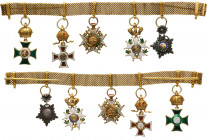 AUSTRIA
An important miniature Chain 
Royal Hungarian Order of St. Stephen: an early miniature in GOLD and enamels; separately mounted centre medall...