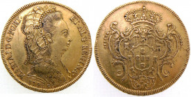 BRAZIL
Maria I (1786-1799) 4 Escudos 1794 R
Gold, 14.32 g. KM. 226.1. F. 87. XF 
Estimate: EUR 1000 - 2000