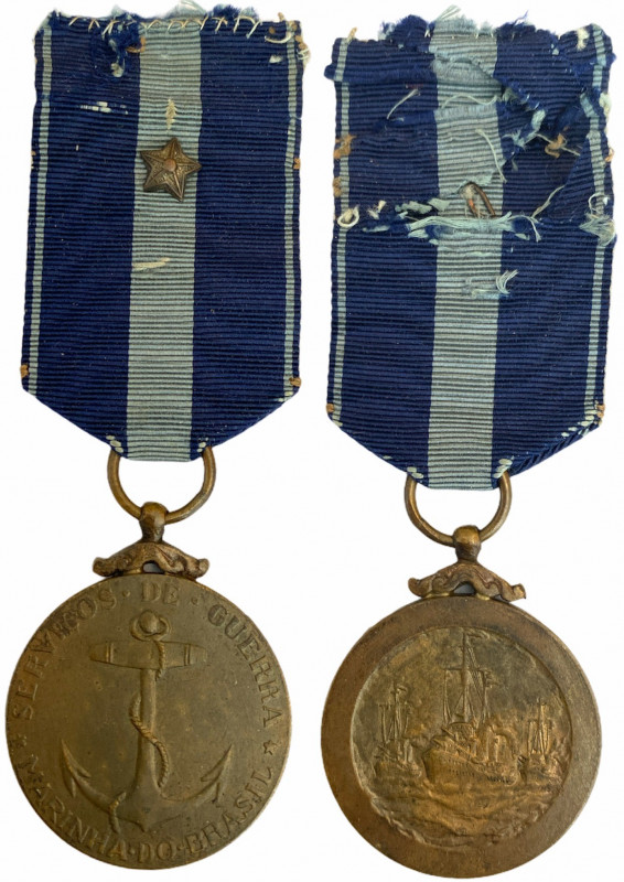 BRAZIL
WAR SERVICE MEDAL WITH 1 STAR OF THE BRAZILIAN NAVY
Breast Badge, 34 mm...