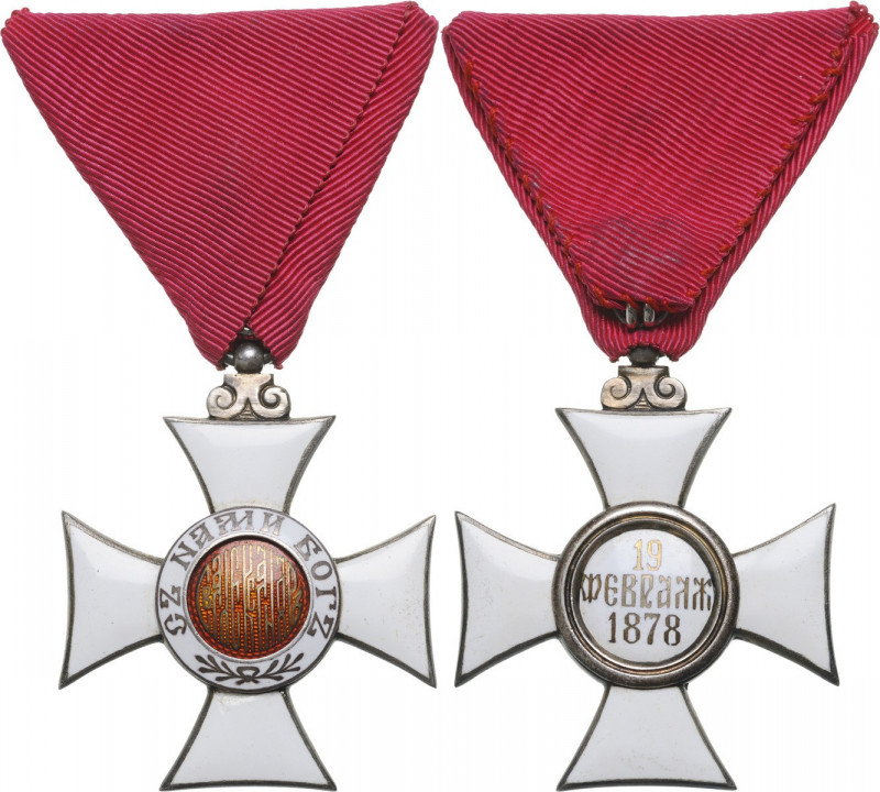 BULGARIA
ORDER OF SAINT ALEXANDER, 1881
5th Class Cross (Knight), 2nd Type, in...