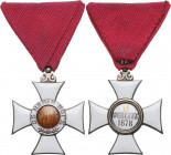 BULGARIA
ORDER OF SAINT ALEXANDER, 1881
5th Class Cross (Knight), 2nd Type, instituted in 1881. Breast Badge, 38 mm, Silver, both sides enameled, bo...