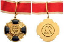 BURUNDI
ROYAL ORDER OF PRINCE LOUIS RWAGASORE
Commander`s Cross. Neck Badge, gilt Bronze, 40 mm, one side enameled, central medallion gilt Bronze, o...