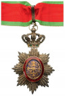 CAMBODIA
ROYAL ORDER OF CAMBODIA
Commander's Cross, 3rd Class, instituted in 1864. Neck Badge, 62x58 mm, Silver with brilliant cut rays, French hall...