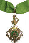 CAMBODIA
ROYAL ORDER OF SOWATHARA, 1923
Commander's Cross. Neck Badge, 88x55 mm, gilt Silver, one side enameled, original suspension dancing women d...