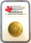 CANADA
Elizabeth II (1952 - ), 50 Dollars 2004 "25th Maple Leaf Anniversary" 
GOLD, 1 Ounce Pure Gold. NGC Gem UNC 
Estimate: EUR 1500 - 3000