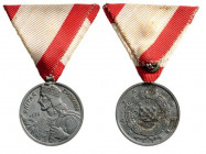 CROATIA
ORDER OF KING ZVONIMIR`S CROWN
Silver Medal, instituted in 1941. Breast Badge, 32 mm, lead, original suspension ring and triangular ribbon. ...
