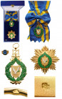 CYRUS
Order of Merit of the Republic of Cyprus
A Grand Cross Set, 1st Class, instituted in 1991. Sash Badge, 80x48 mm, gilt Bronze, maker’s mark “AB...