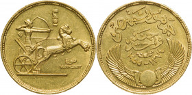 EGYPT
Pound 1955
 Gold (8,00 g). KM 387. UNC 
Estimate: EUR 500 - 1000