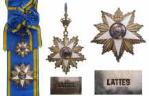 EGYPT
ORDER OF THE NILE
Grand Cross Set, 1st Class, 1st Type, instituted in 1915. Sash Badge, 90x60 mm, Silver, with brilliant cut rays, maker's mar...