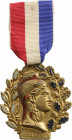 FRANCE
Medal of the "Revolution of 1848", 2nd Republic
Breast Badge, stamped brass, enameled, 44x38 mm, with suspension ring and original ribbon. Ra...