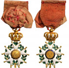 FRANCE
ORDER OF THE LEGION OF HONOR
Officer’s Cross, 2nd Restoration (1815-1830), 4th Class, instituted in 1802. Breast Badge, 62x40 mm,GOLD, French...