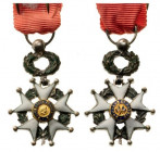 FRANCE
ORDER OF THE LEGION OF HONOR
Knight`s Cross Miniature, 3rd Republic, instituted in 1802. Breast Badge, Silver, 18 mm, enameled, central medal...