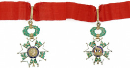 FRANCE
ORDER OF THE LEGION OF HONOR
Commander`s Cross, 4th Republic, instituted in 1951. Neck Badge, gilt Silver, 92x60 mm, enameled, both central m...