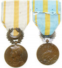 FRANCE
Orient Medal
Breast Badge, 32 mm, Bronze, original suspension device and ribbon. Rare! I R! 
Estimate: EUR 100 - 200